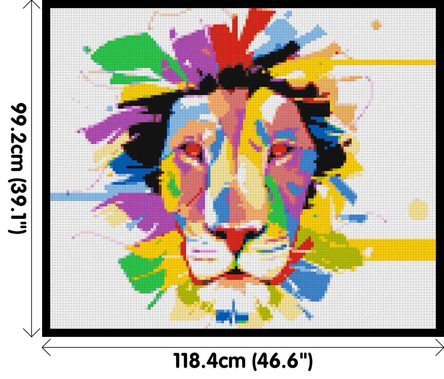 Abstract Lion Colourful Pop Art - Brick Art Mosaic Kit