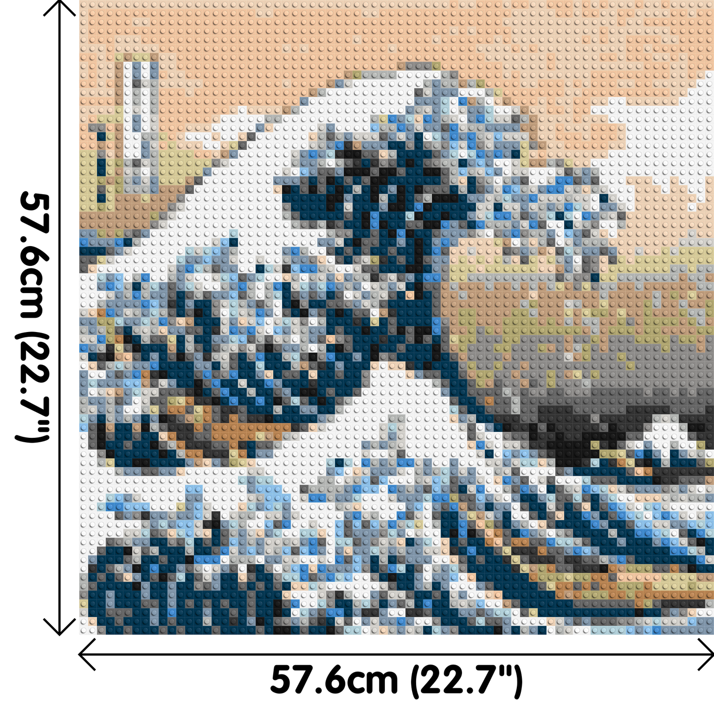 The Great Wave Off Kanagawa by Katsushika Hokusai - Brick Art Mosaic Kit 3x3 large