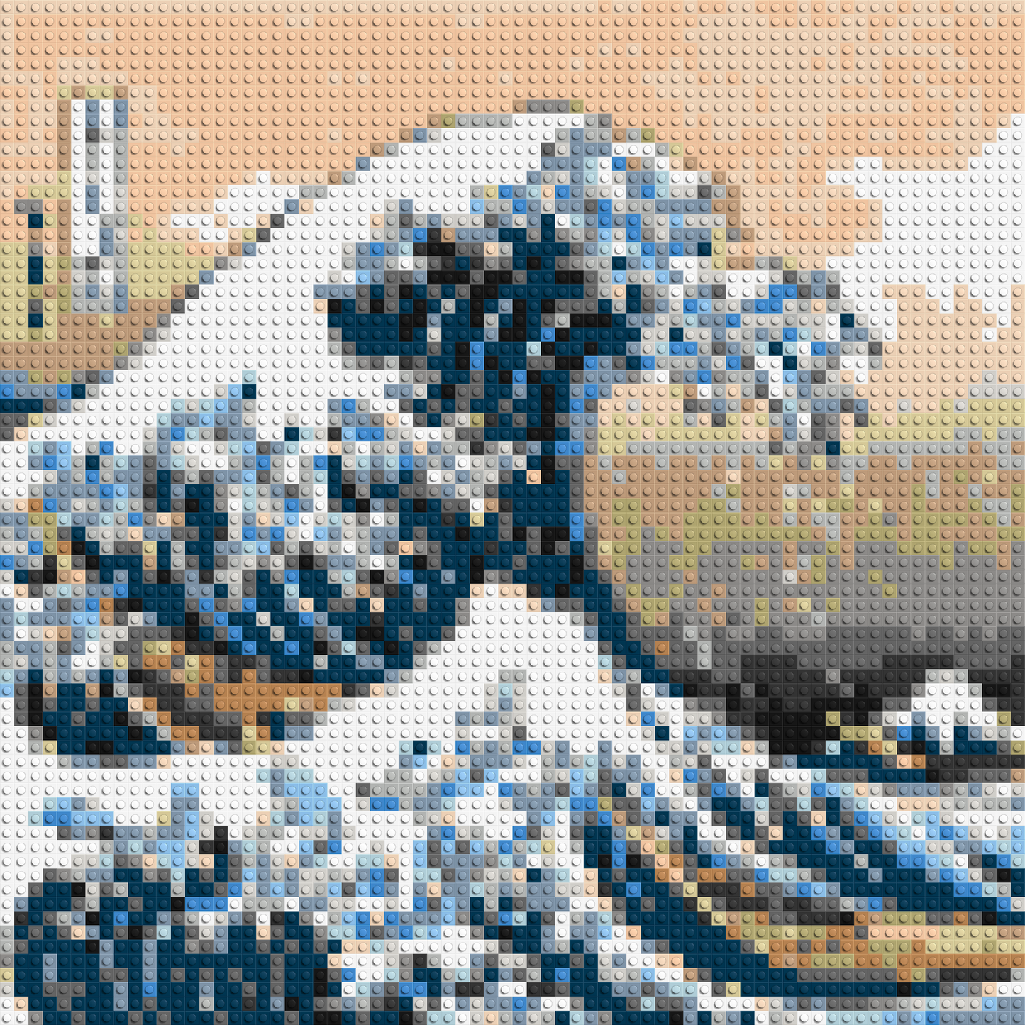 The Great Wave Off Kanagawa by Katsushika Hokusai - Brick Art Mosaic Kit 3x3 large