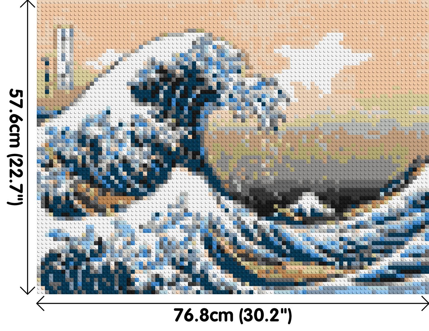The Great Wave Off Kanagawa by Katsushika Hokusai - Brick Art Mosaic Kit 4x3 large