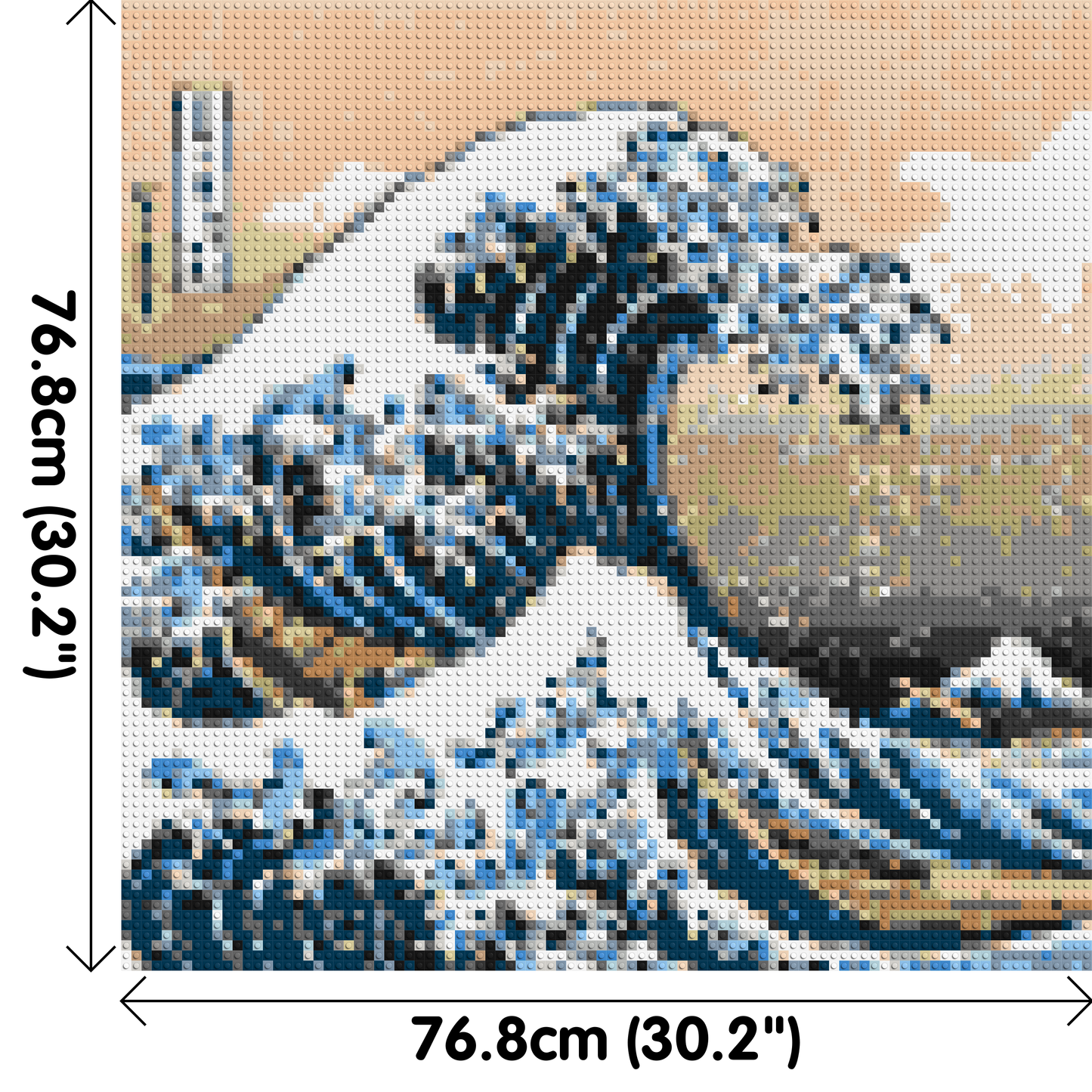 The Great Wave Off Kanagawa by Katsushika Hokusai - Brick Art Mosaic Kit 4x4 large