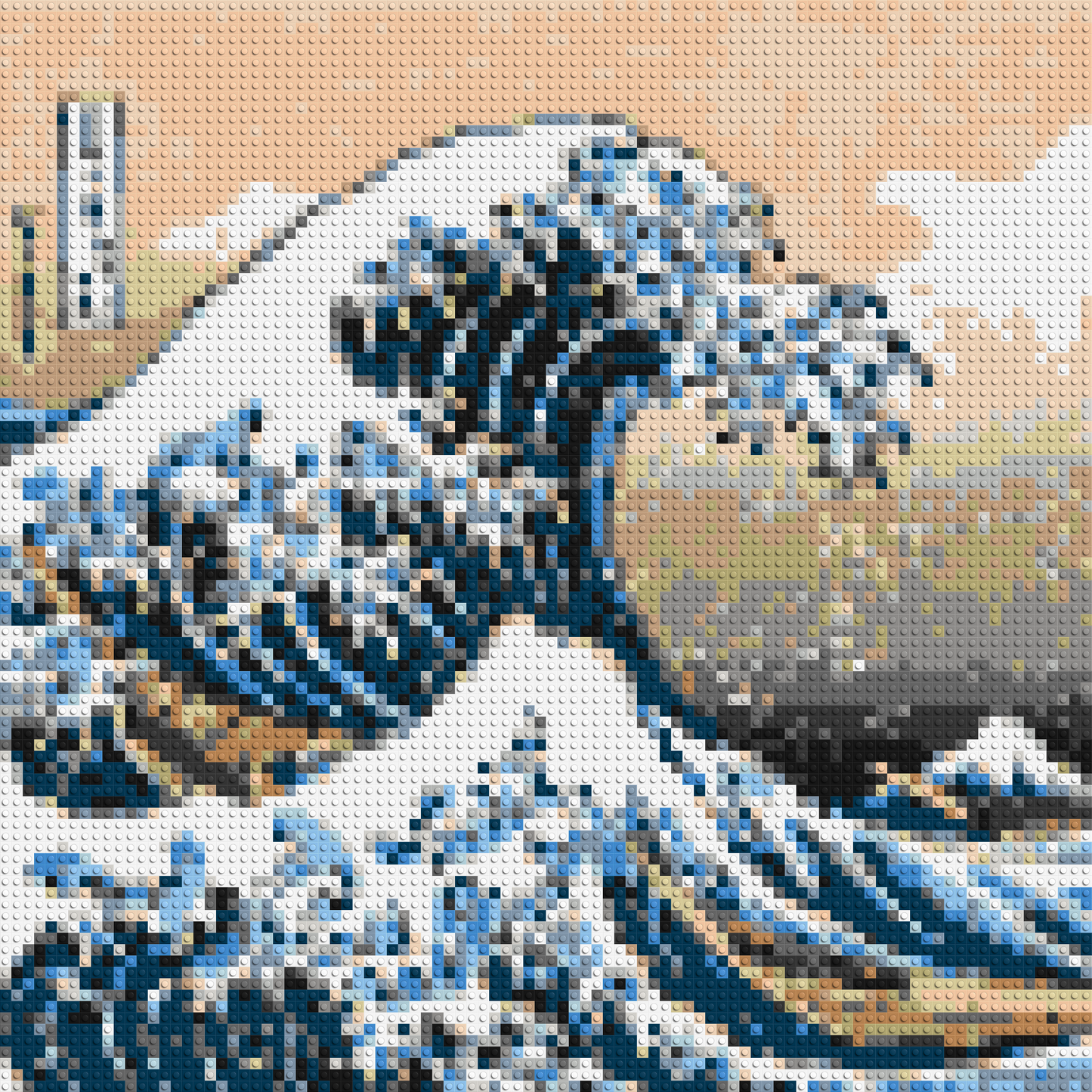 The Great Wave Off Kanagawa by Katsushika Hokusai - Brick Art Mosaic Kit 4x4 large
