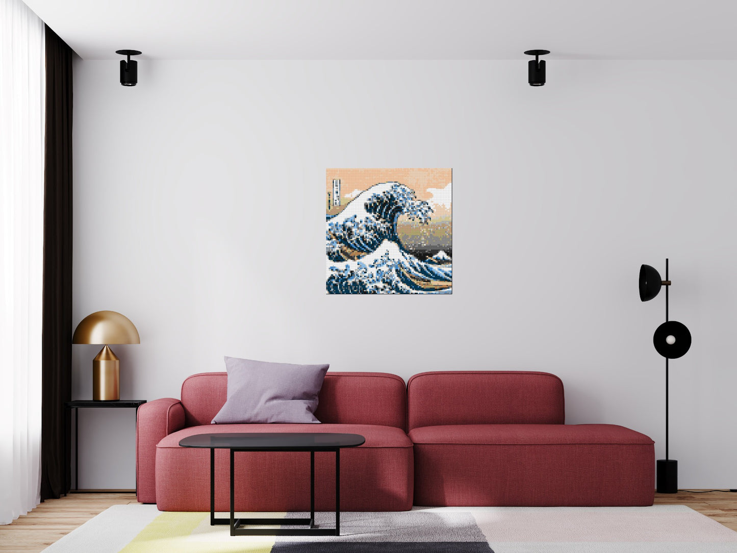 The Great Wave Off Kanagawa by Katsushika Hokusai - Brick Art Mosaic Kit 4x4 large