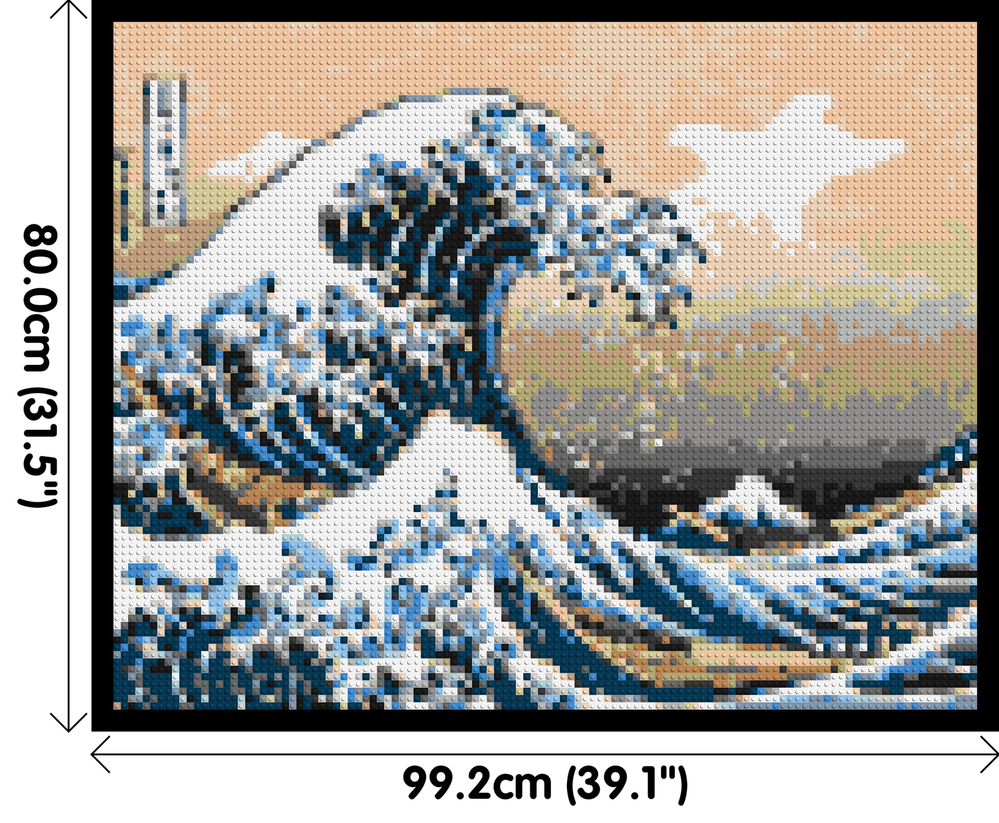The Great Wave Off Kanagawa by Katsushika Hokusai - Brick Art Mosaic Kit 5x4 large