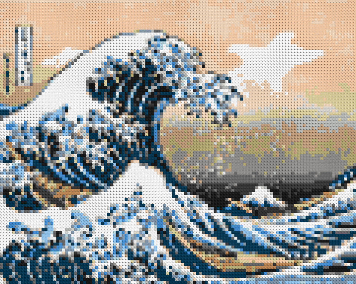 The Great Wave Off Kanagawa by Katsushika Hokusai - Brick Art Mosaic Kit 5x4 large