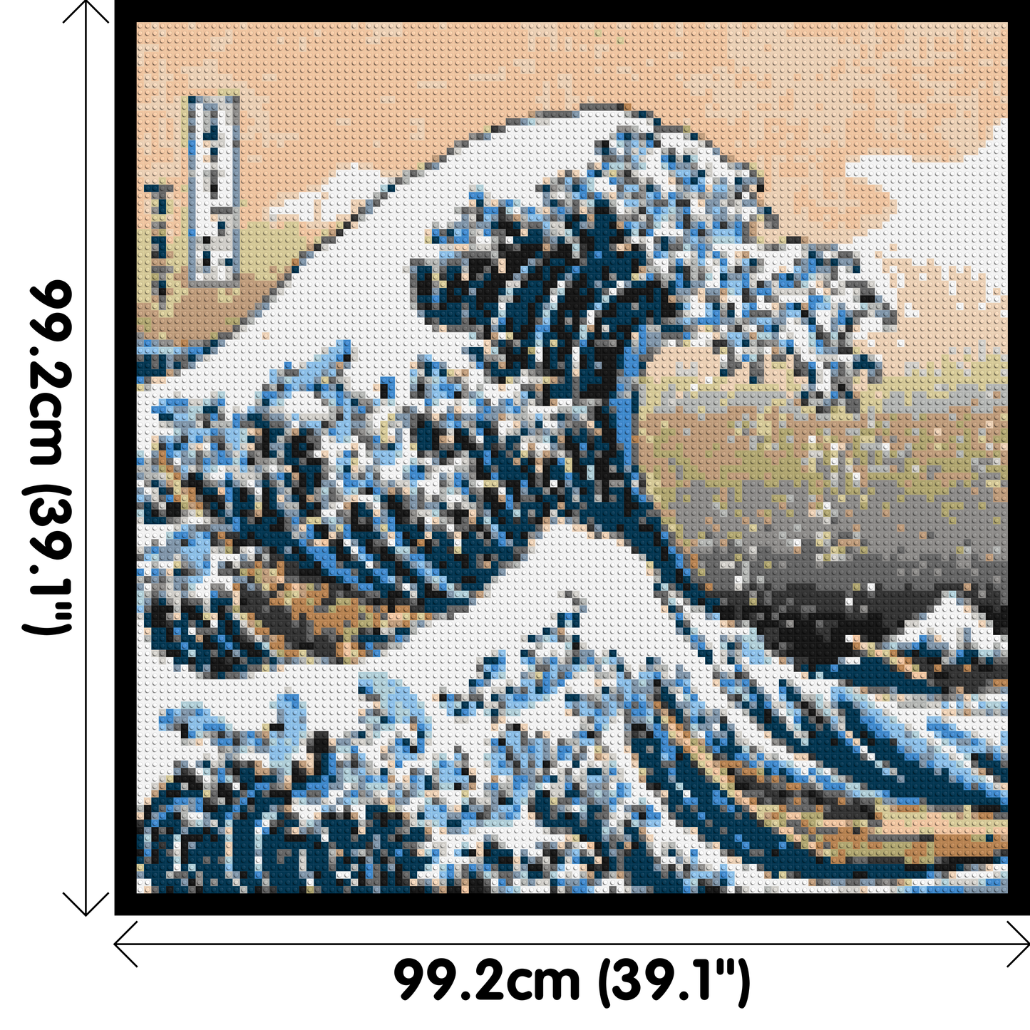 The Great Wave Off Kanagawa by Katsushika Hokusai - Brick Art Mosaic Kit 5x5 large