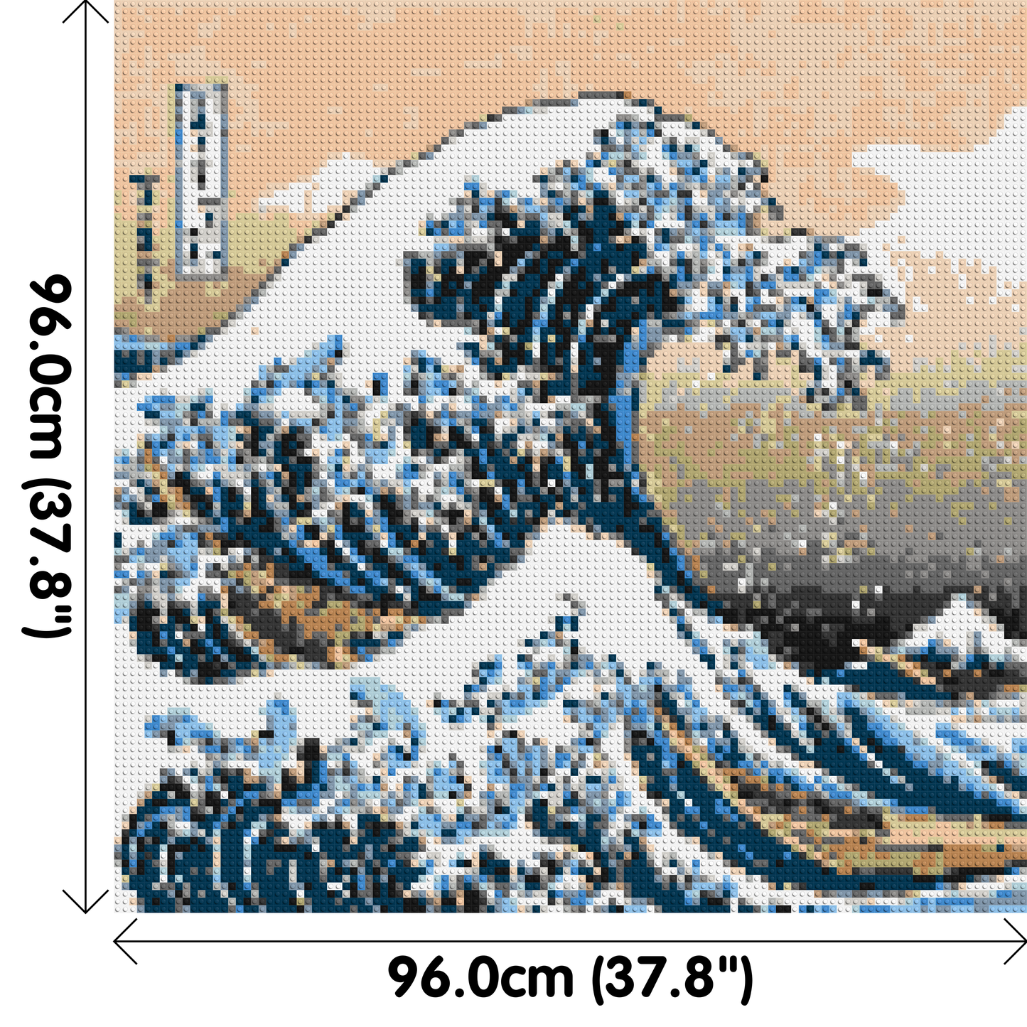 The Great Wave Off Kanagawa by Katsushika Hokusai - Brick Art Mosaic Kit 5x5 large