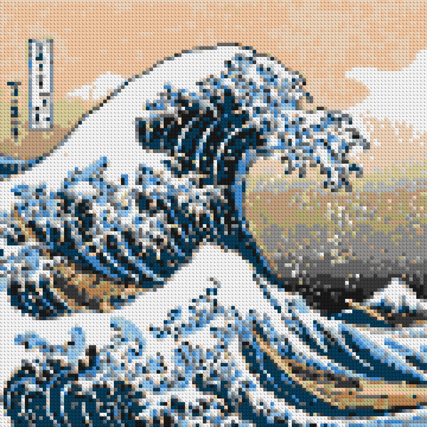 The Great Wave Off Kanagawa by Katsushika Hokusai - Brick Art Mosaic Kit 5x5 large