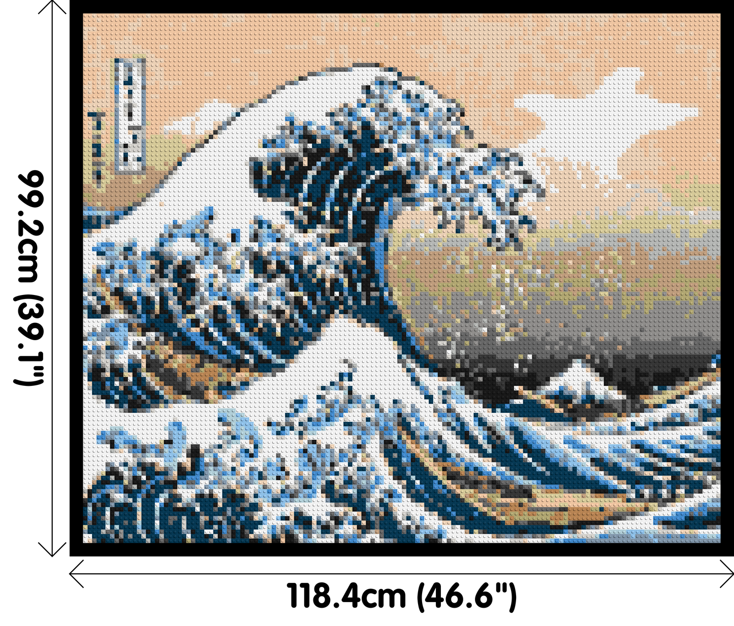 The Great Wave Off Kanagawa by Katsushika Hokusai - Brick Art Mosaic Kit 6x5 large