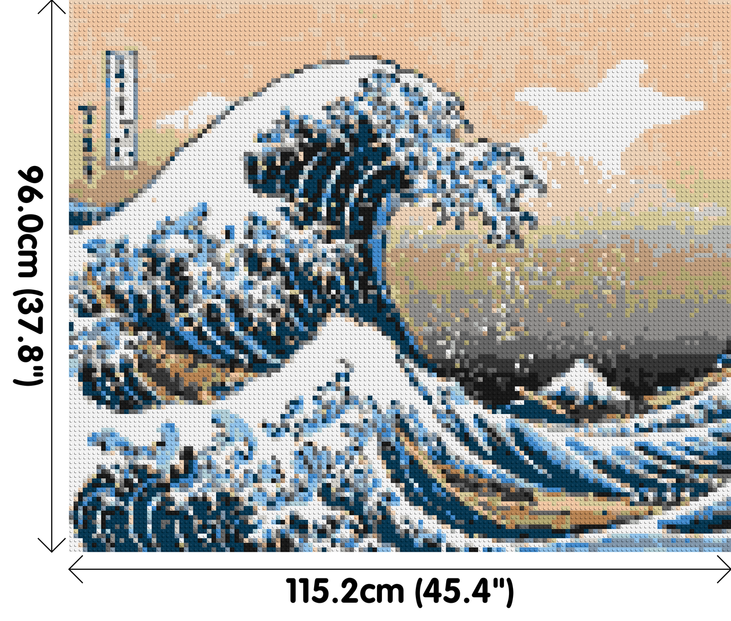 The Great Wave Off Kanagawa by Katsushika Hokusai - Brick Art Mosaic Kit 6x5 large