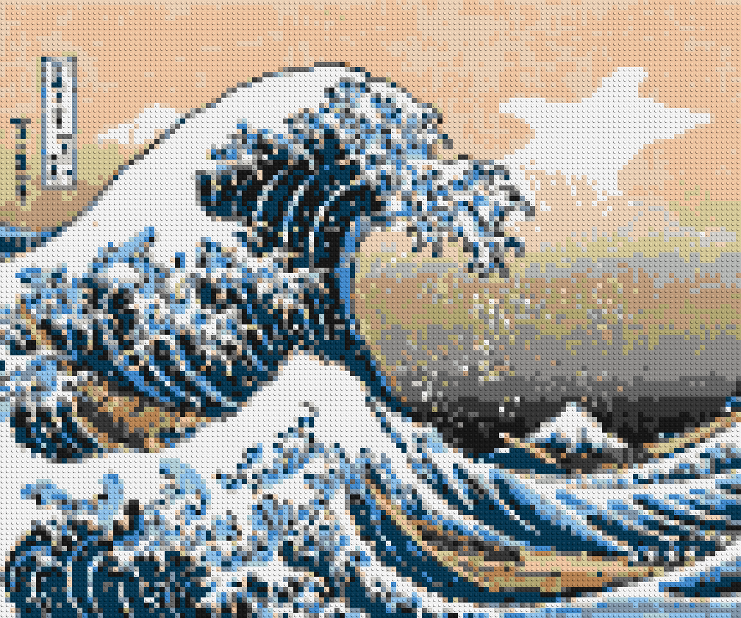 The Great Wave Off Kanagawa by Katsushika Hokusai - Brick Art Mosaic Kit 6x5 large
