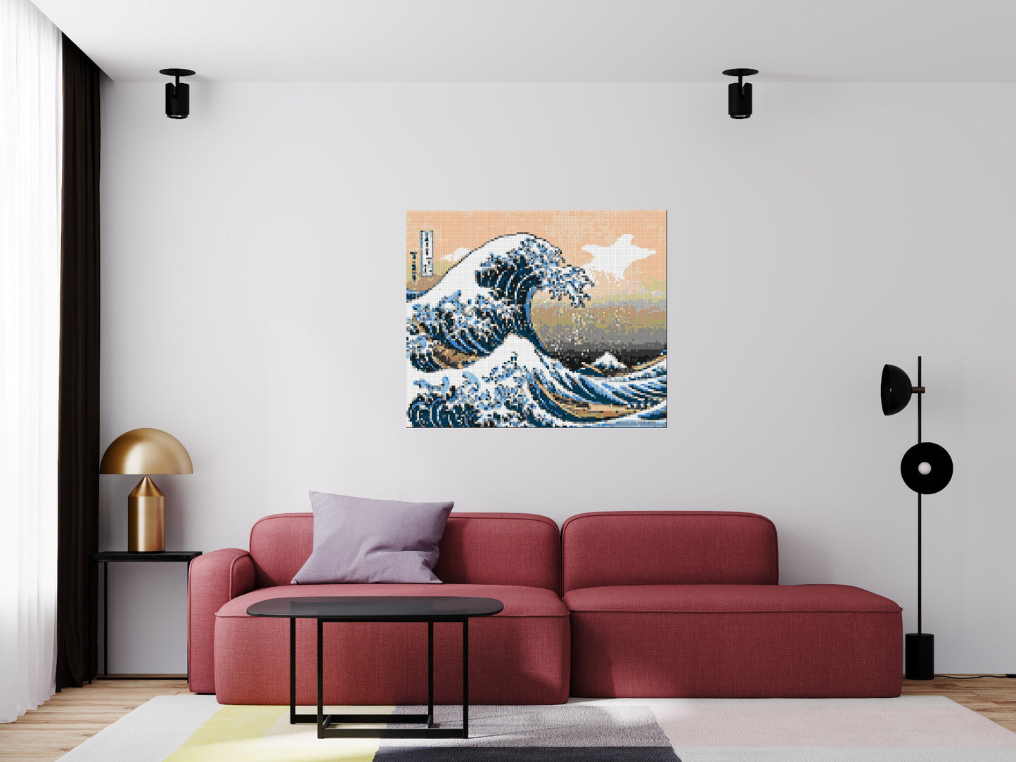 The Great Wave Off Kanagawa by Katsushika Hokusai - Brick Art Mosaic Kit 6x5 large