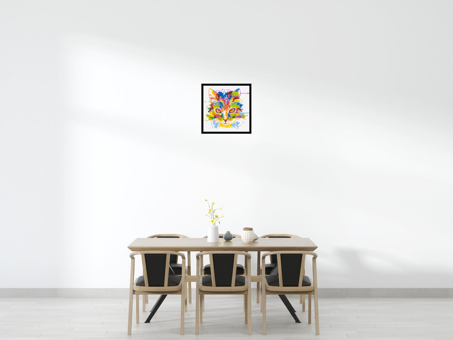 Abstract Cat Colourful Pop Art - Brick Art Mosaic Kit 3x3 large
