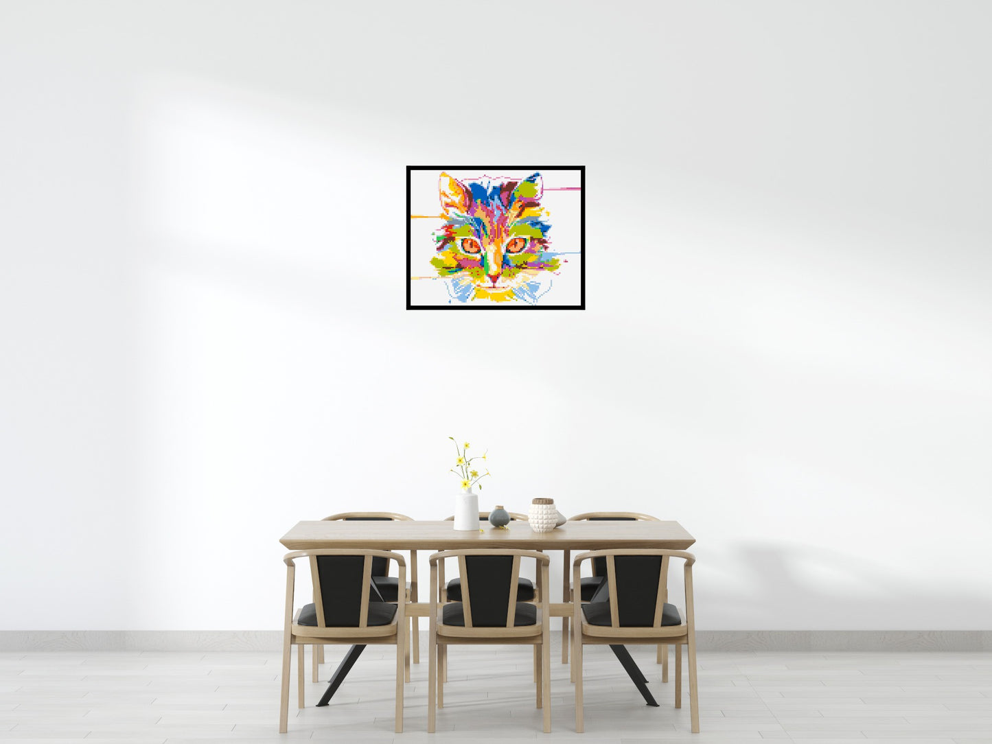 Abstract Cat Colourful Pop Art - Brick Art Mosaic Kit 5x4 large