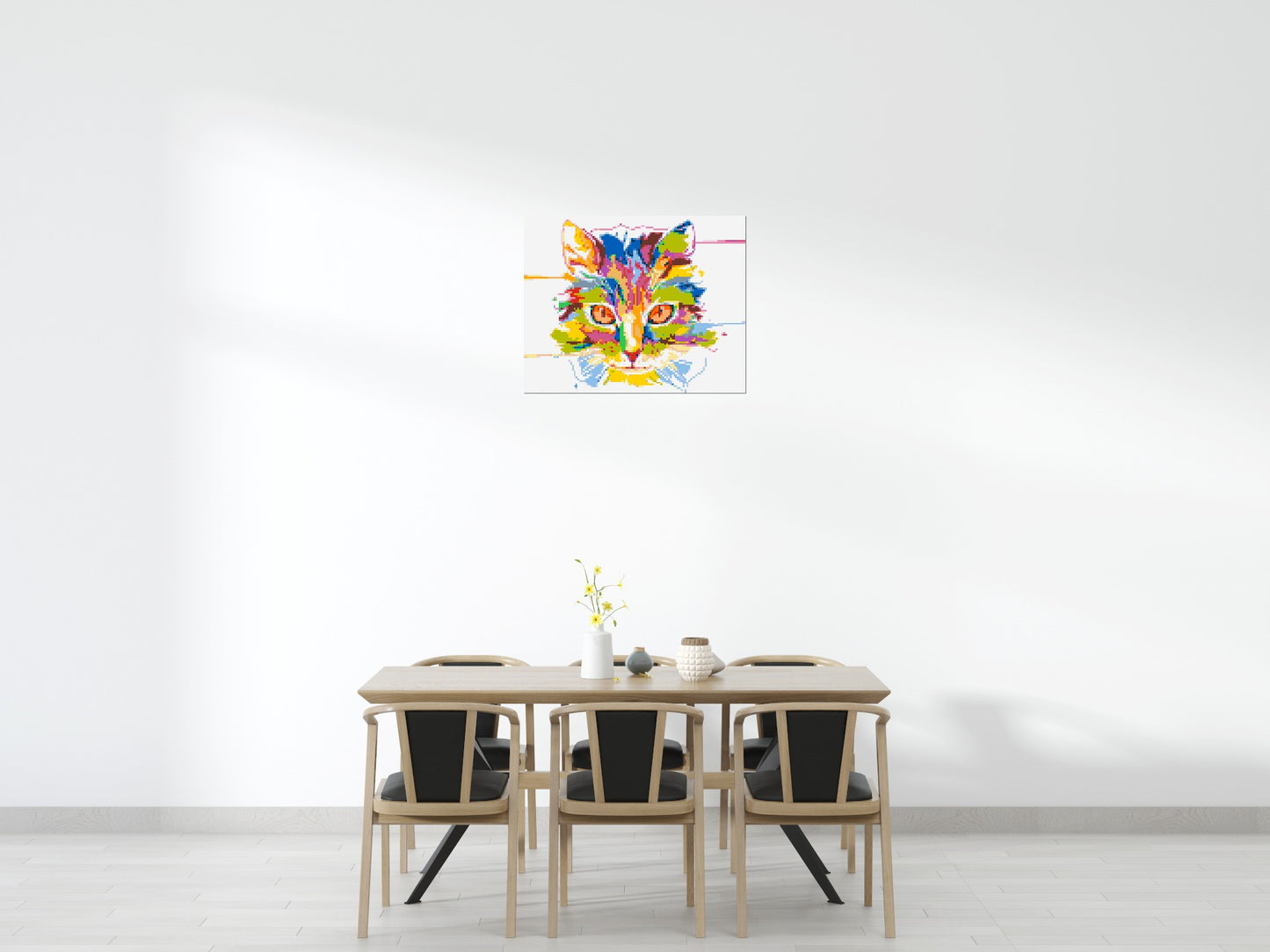 Abstract Cat Colourful Pop Art - Brick Art Mosaic Kit 5x4 large