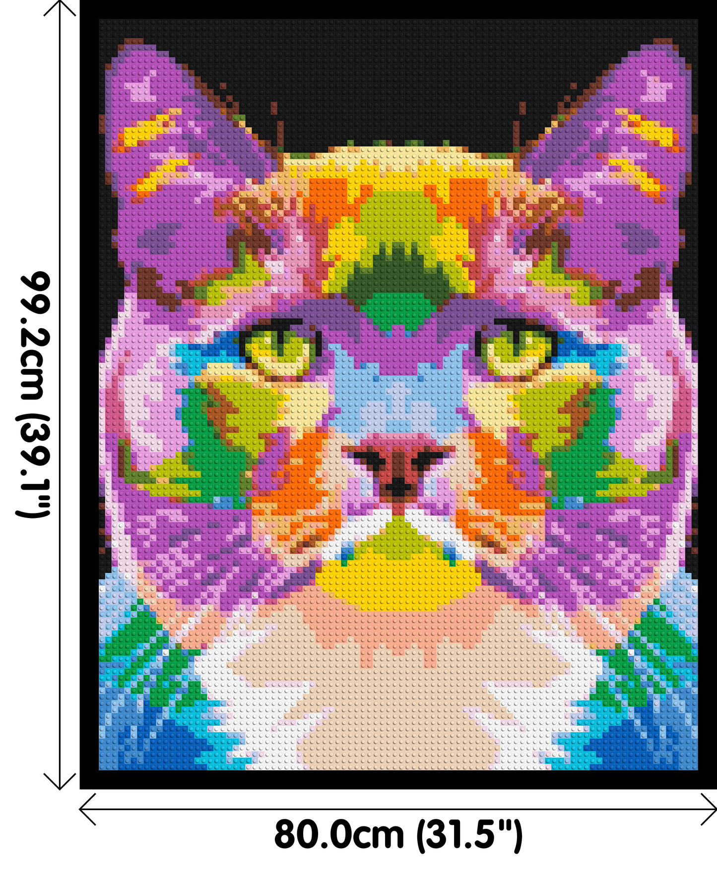 Lazy Cat Colourful Pop Art - Brick Art Mosaic Kit 4x5 large