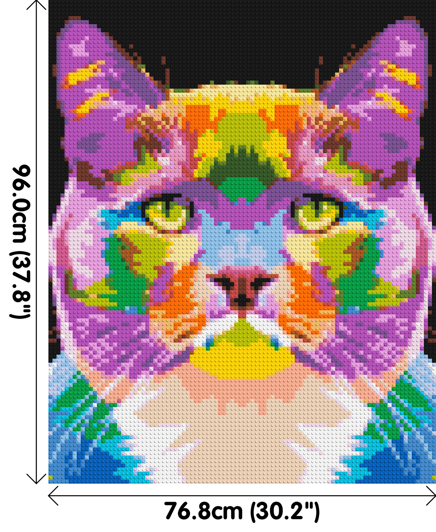Lazy Cat Colourful Pop Art - Brick Art Mosaic Kit 4x5 large