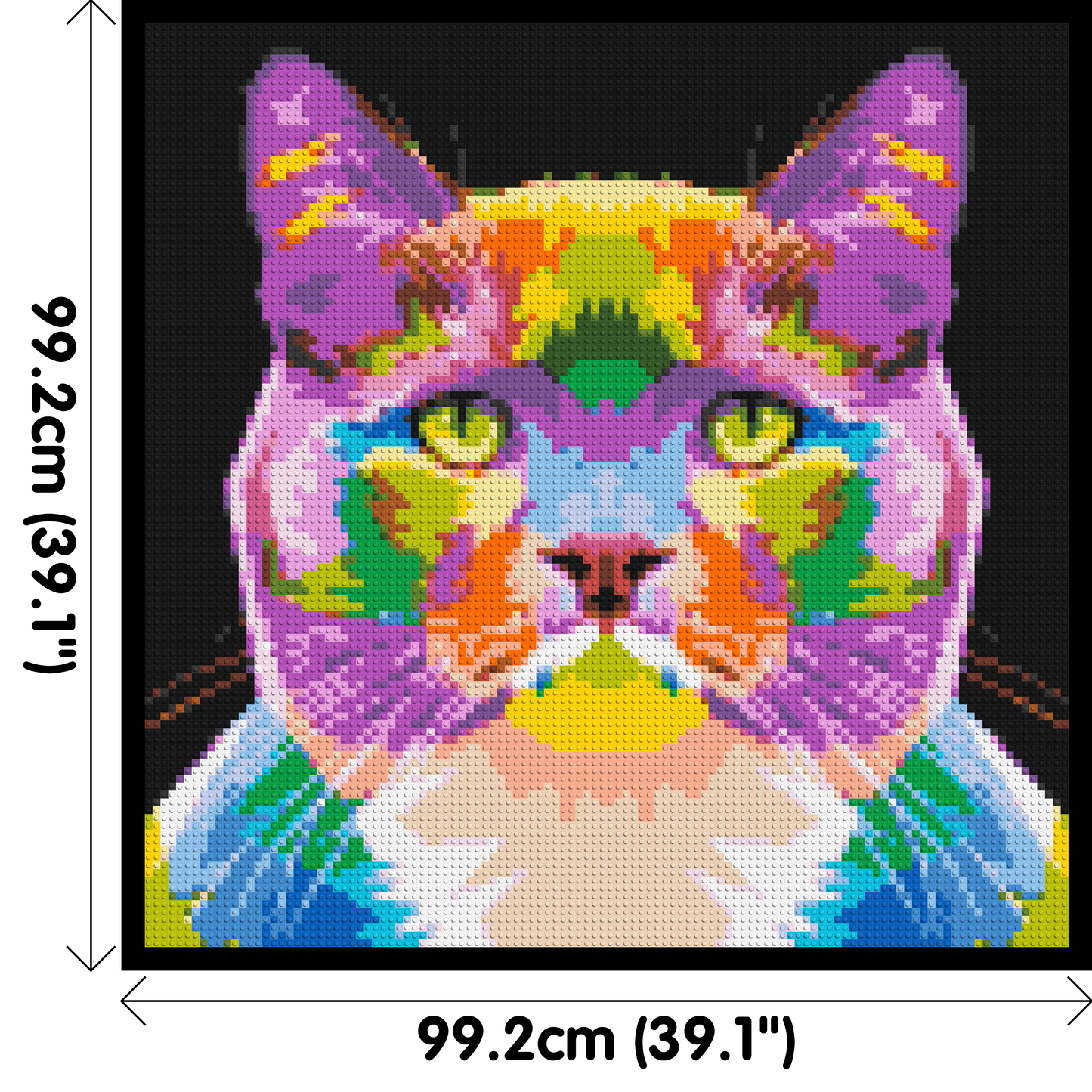 Lazy Cat Colourful Pop Art - Brick Art Mosaic Kit 5x5 large