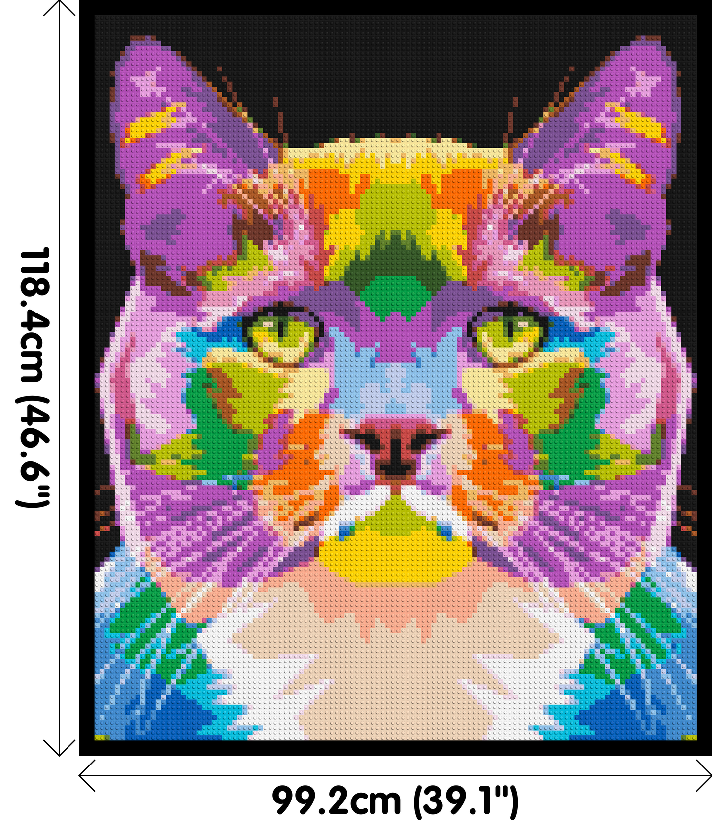 Lazy Cat Colourful Pop Art - Brick Art Mosaic Kit 5x6 large