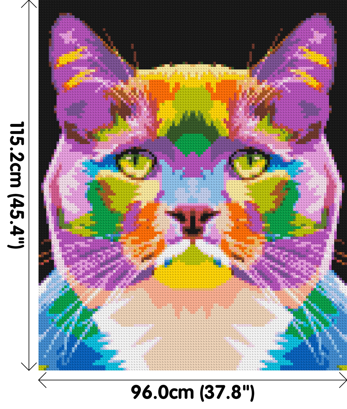 Lazy Cat Colourful Pop Art - Brick Art Mosaic Kit 5x6 large