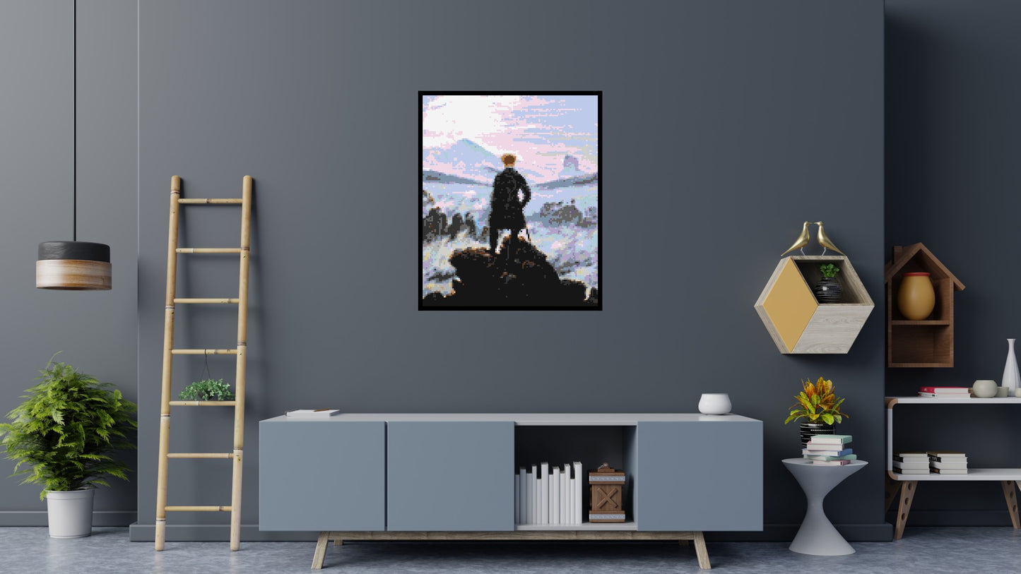 Wanderer Above the Sea of Fog by Caspar D. Friedrich - Brick Art Mosaic Kit 5x6 large