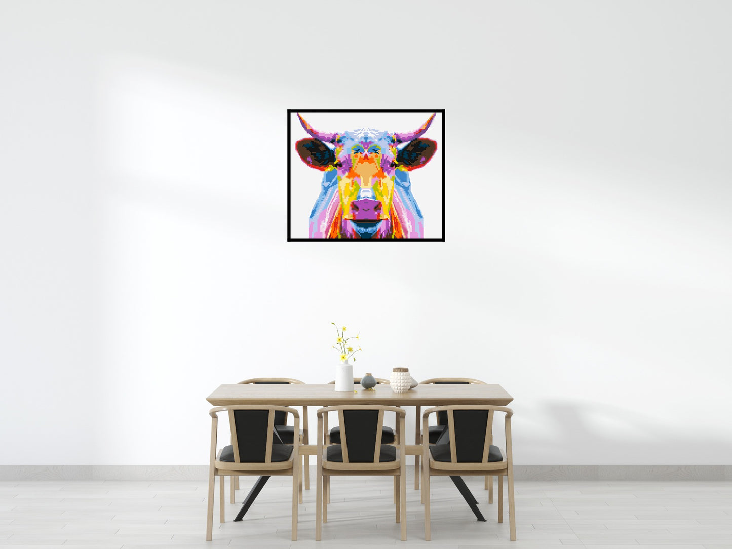 Cow Colourful Pop Art - Brick Art Mosaic Kit 6x5 large