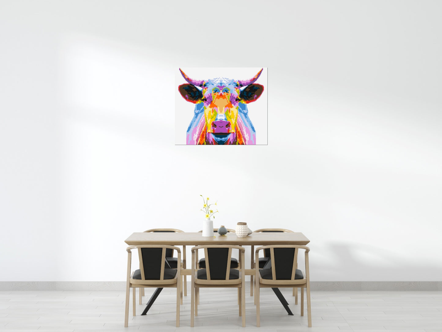 Cow Colourful Pop Art - Brick Art Mosaic Kit 6x5 large