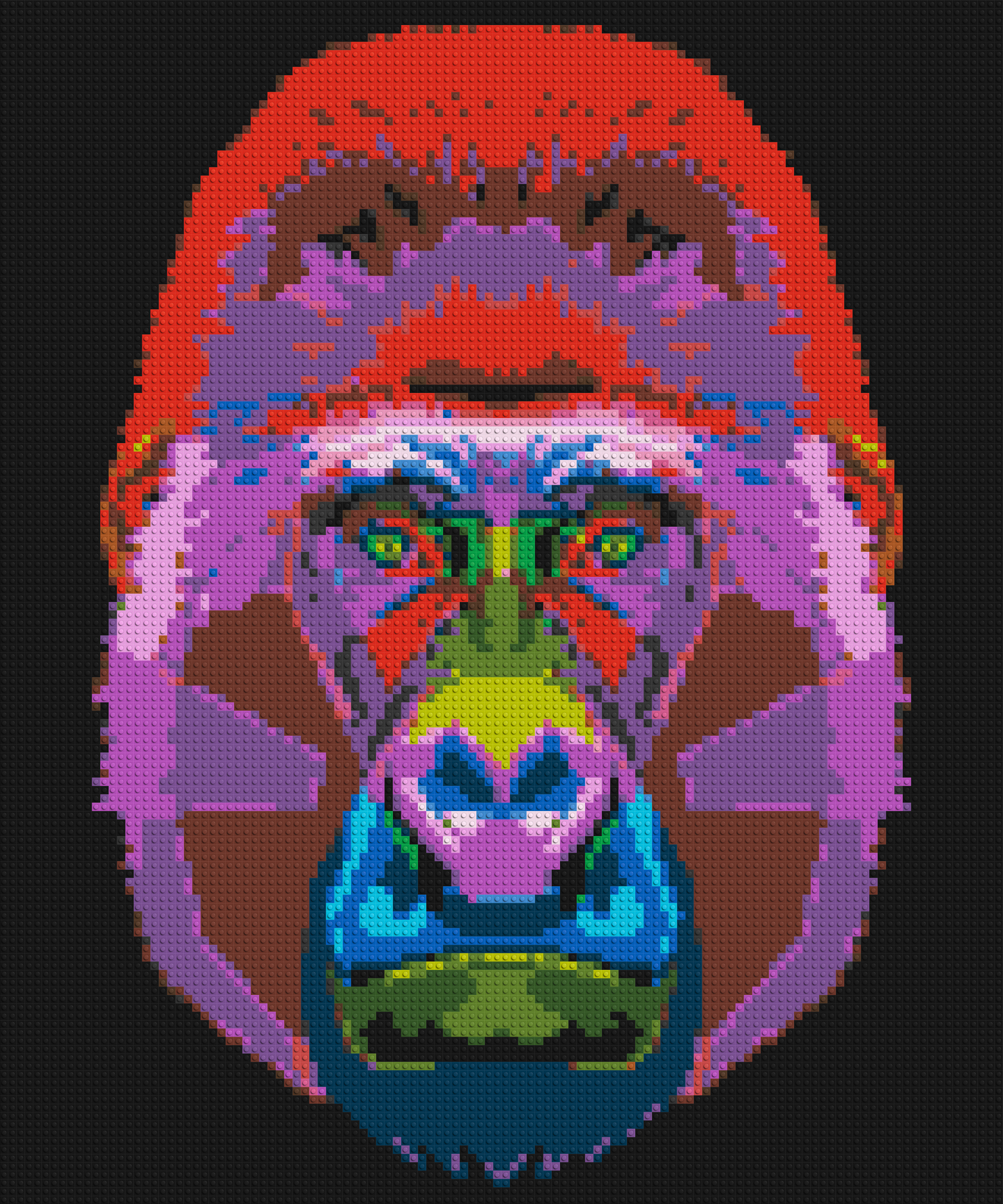 Gorilla Colourful Pop Art - Brick Art Mosaic Kit 5x6 large