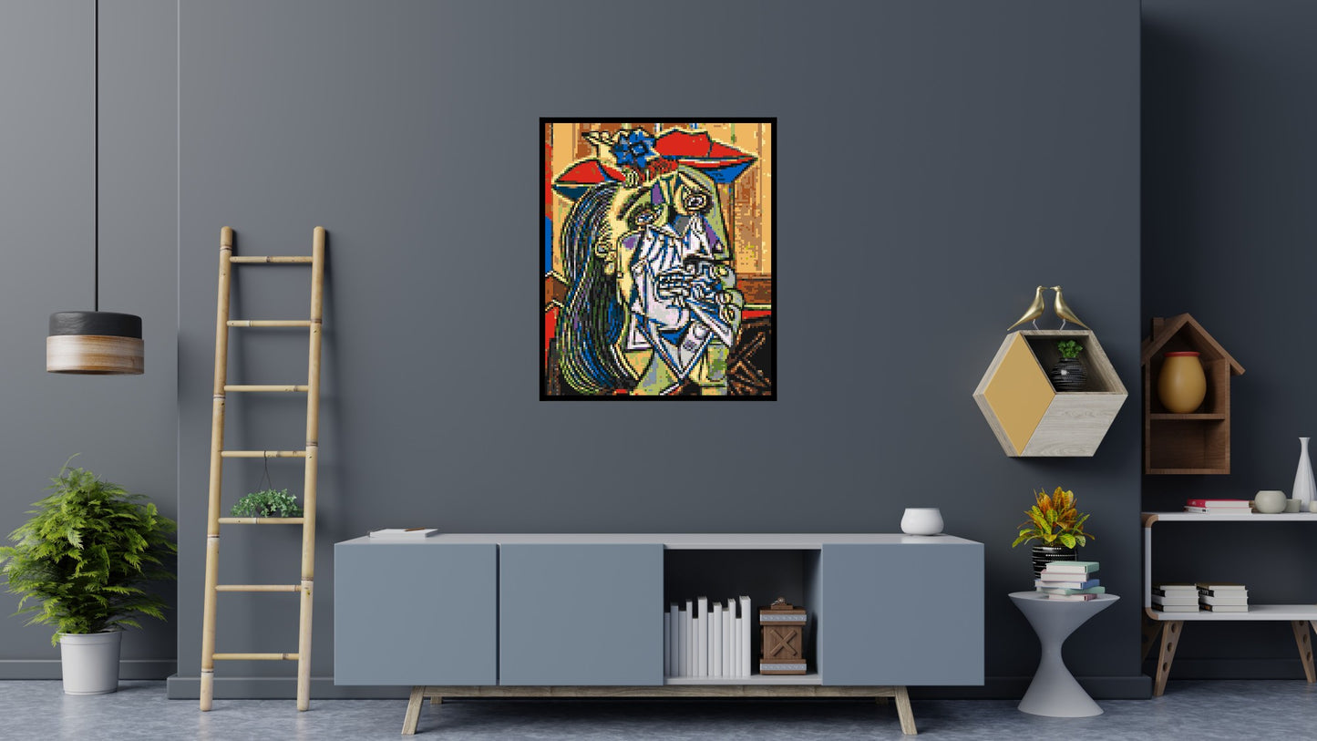 Weeping Woman by Pablo Picasso - Brick Art Mosaic Kit 5x6 large