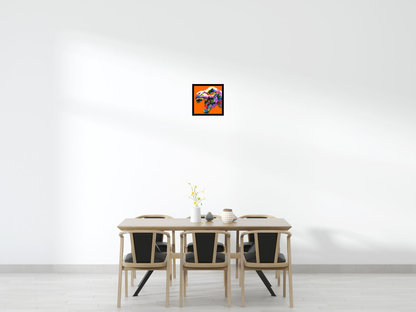 Dinosaur Colourful Pop Art - Brick Art Mosaic Kit 2x2 large