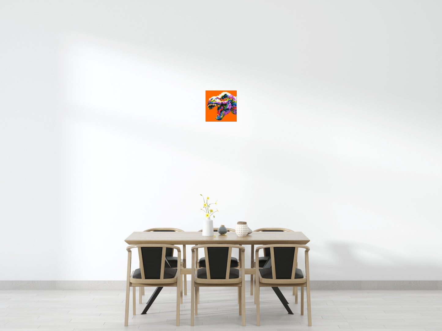 Dinosaur Colourful Pop Art - Brick Art Mosaic Kit 2x2 large