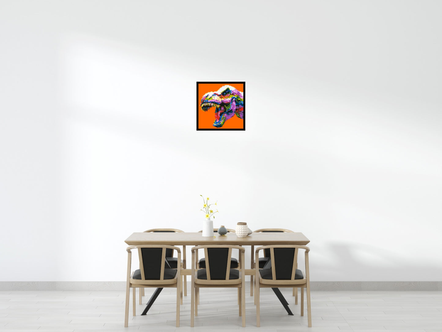 Dinosaur Colourful Pop Art - Brick Art Mosaic Kit 3x3 large