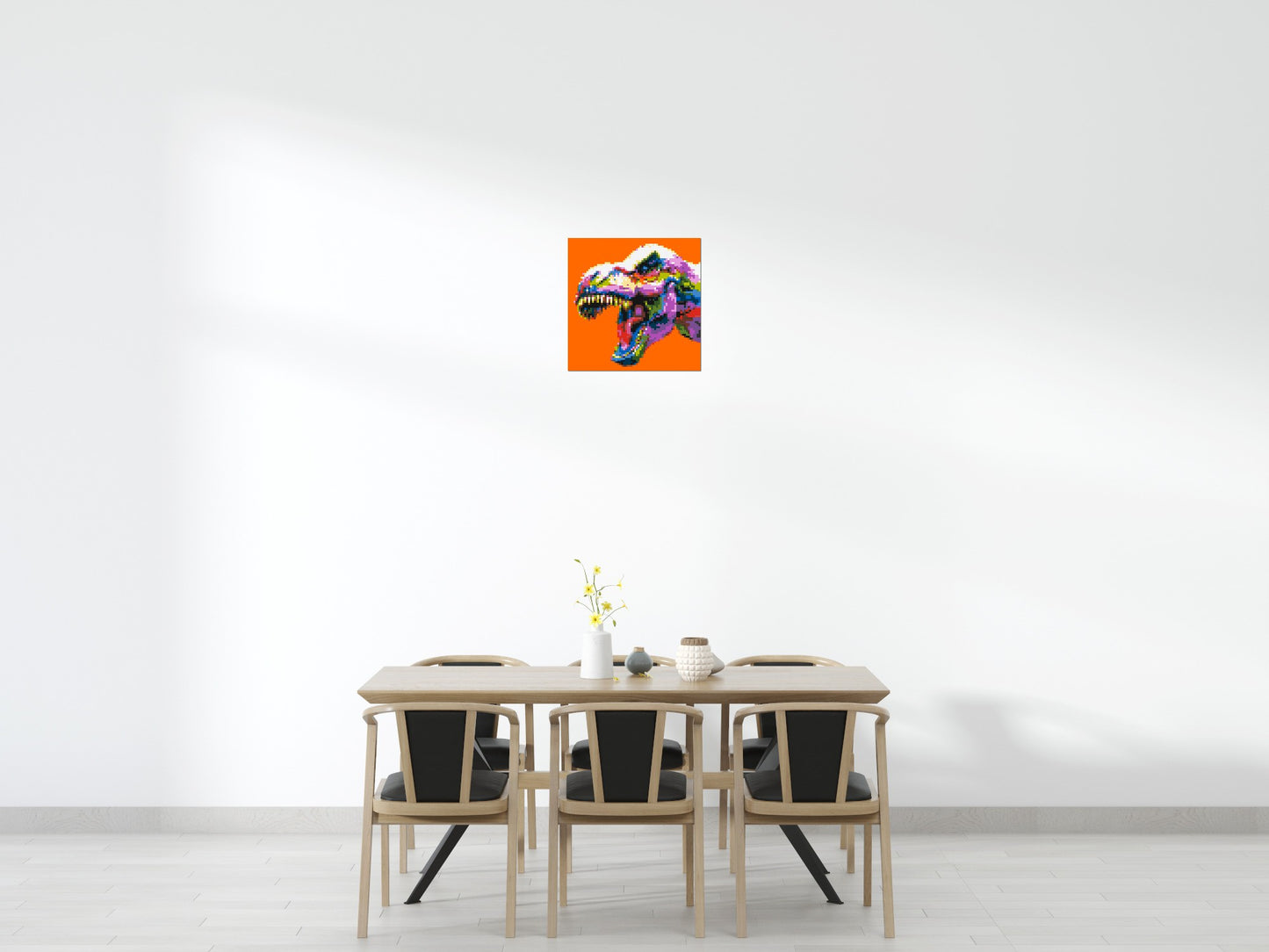 Dinosaur Colourful Pop Art - Brick Art Mosaic Kit 3x3 large