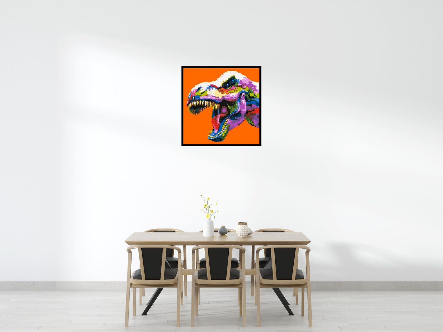 Dinosaur Colourful Pop Art - Brick Art Mosaic Kit 5x5 large