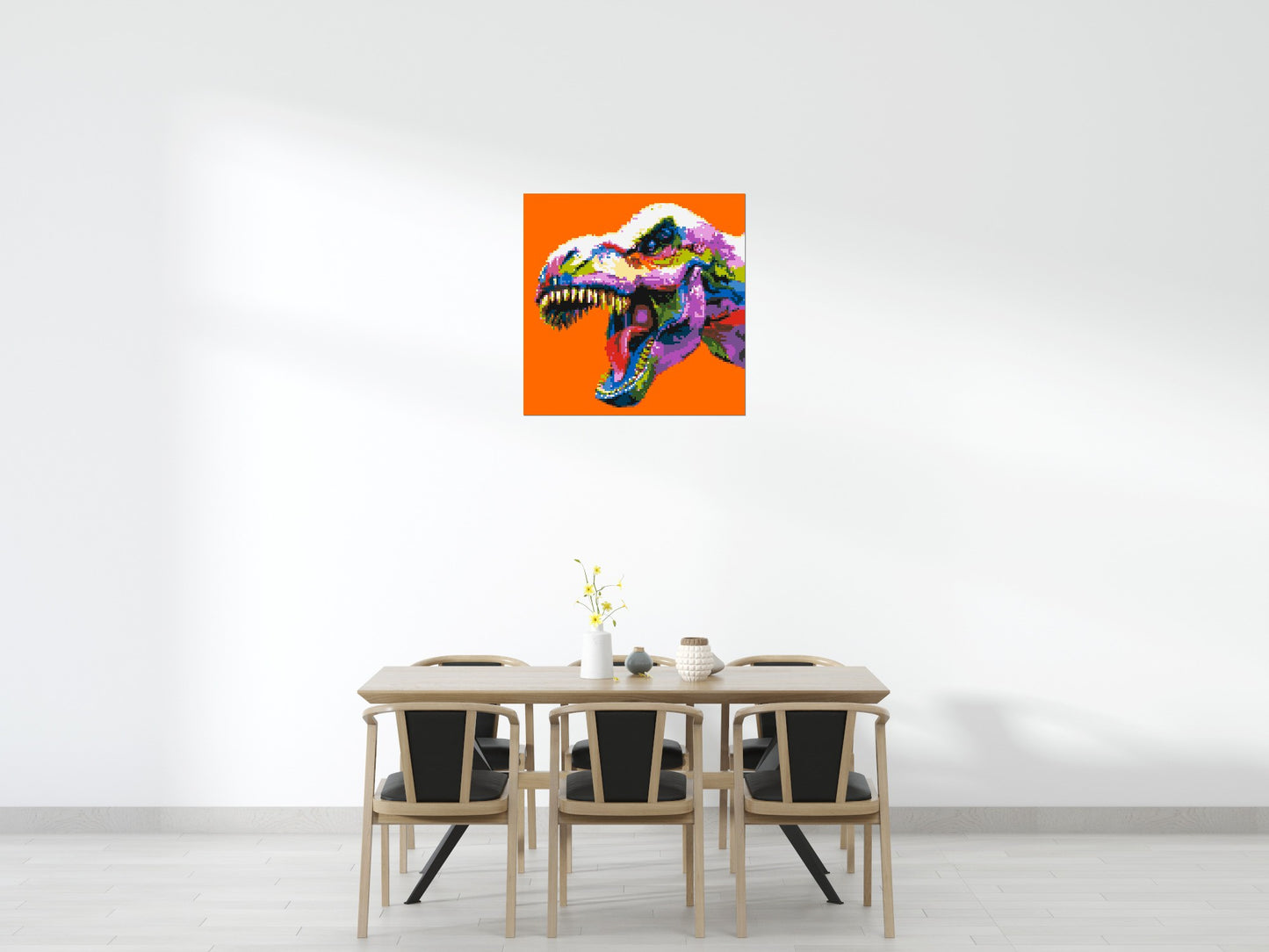 Dinosaur Colourful Pop Art - Brick Art Mosaic Kit 5x5 large