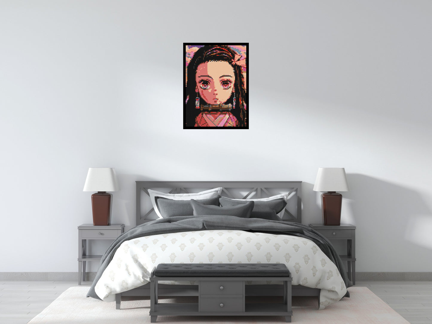 Nezuko Pixel Art - Brick Art Mosaic Kit 3x4 large