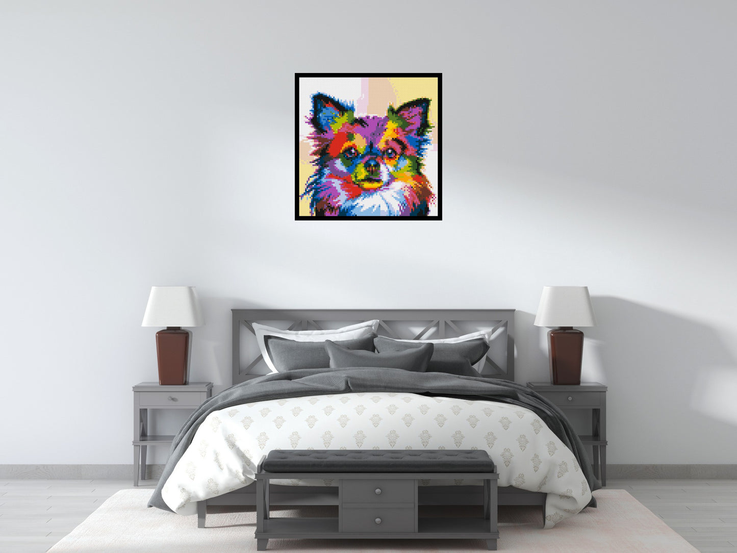 Chihuahua Colourful Pop Art - Brick Art Mosaic Kit 4x4 large