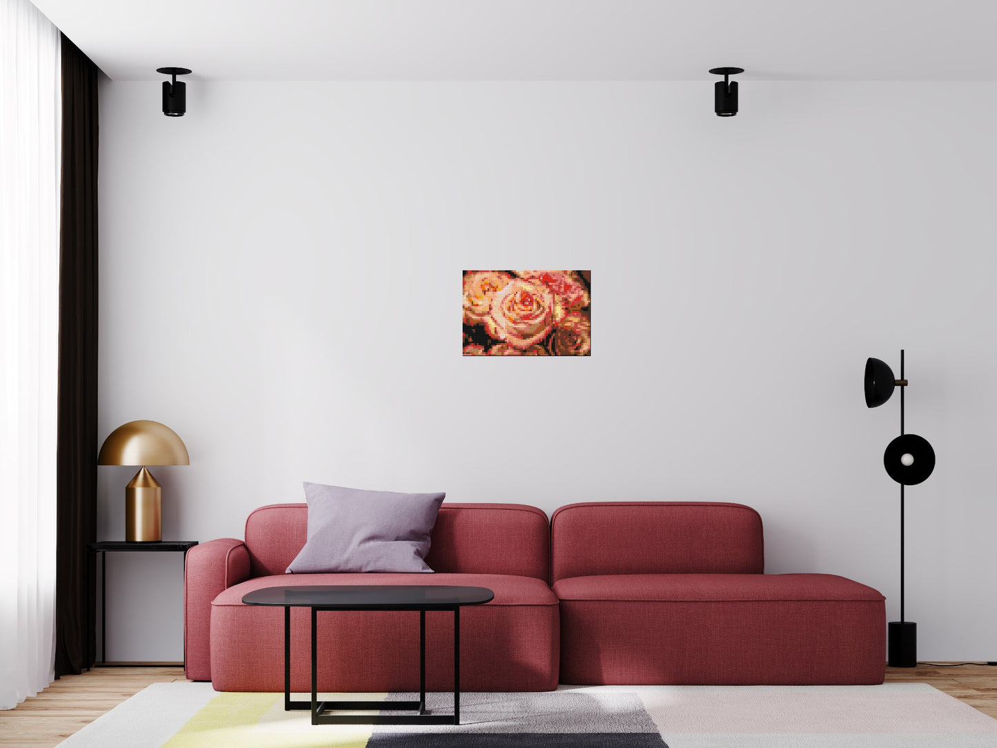 Pink Roses - Brick Art Mosaic Kit 3x2 large