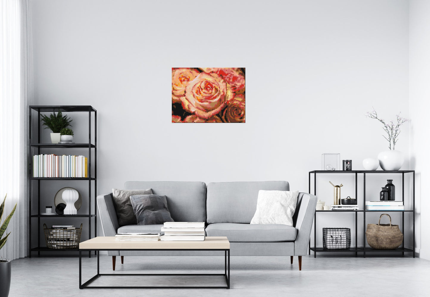 Pink Roses - Brick Art Mosaic Kit 4x3 large