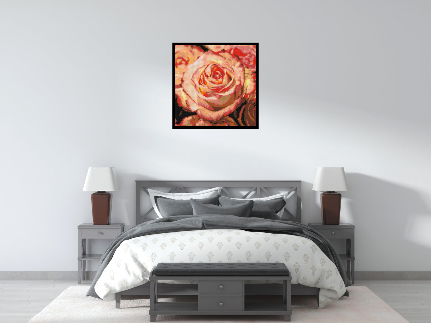 Pink Roses - Brick Art Mosaic Kit 4x4 large