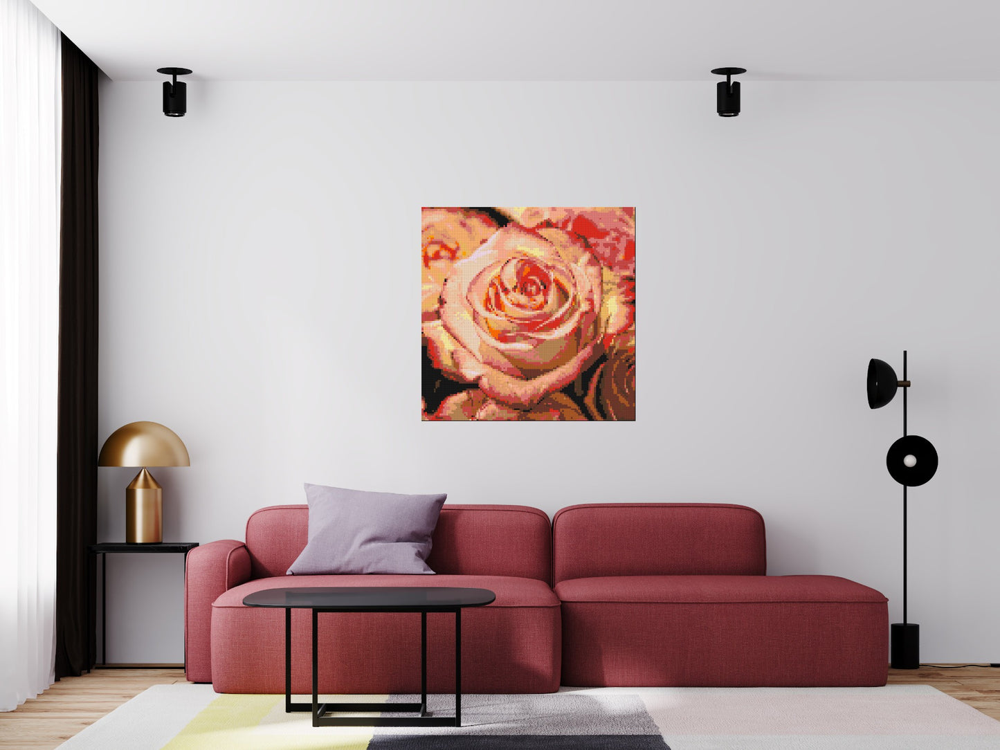 Pink Roses - Brick Art Mosaic Kit 5x5 large