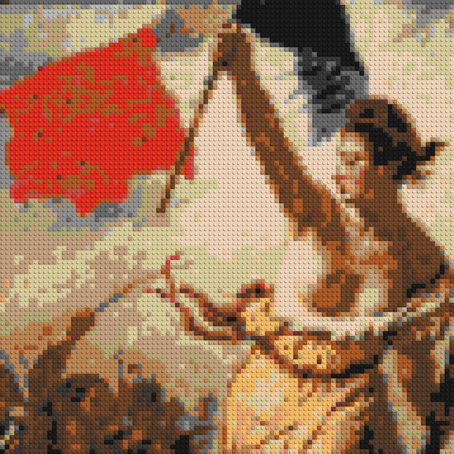 Detail of Liberty Leading The People by Eugène Delacroix - Brick Art Mosaic Kit 4x4 large