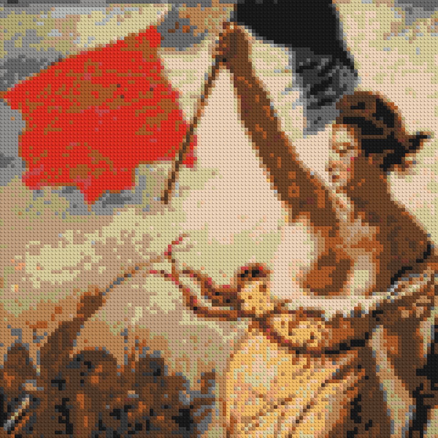 Detail of Liberty Leading The People by Eugène Delacroix - Brick Art Mosaic Kit 5x5 large