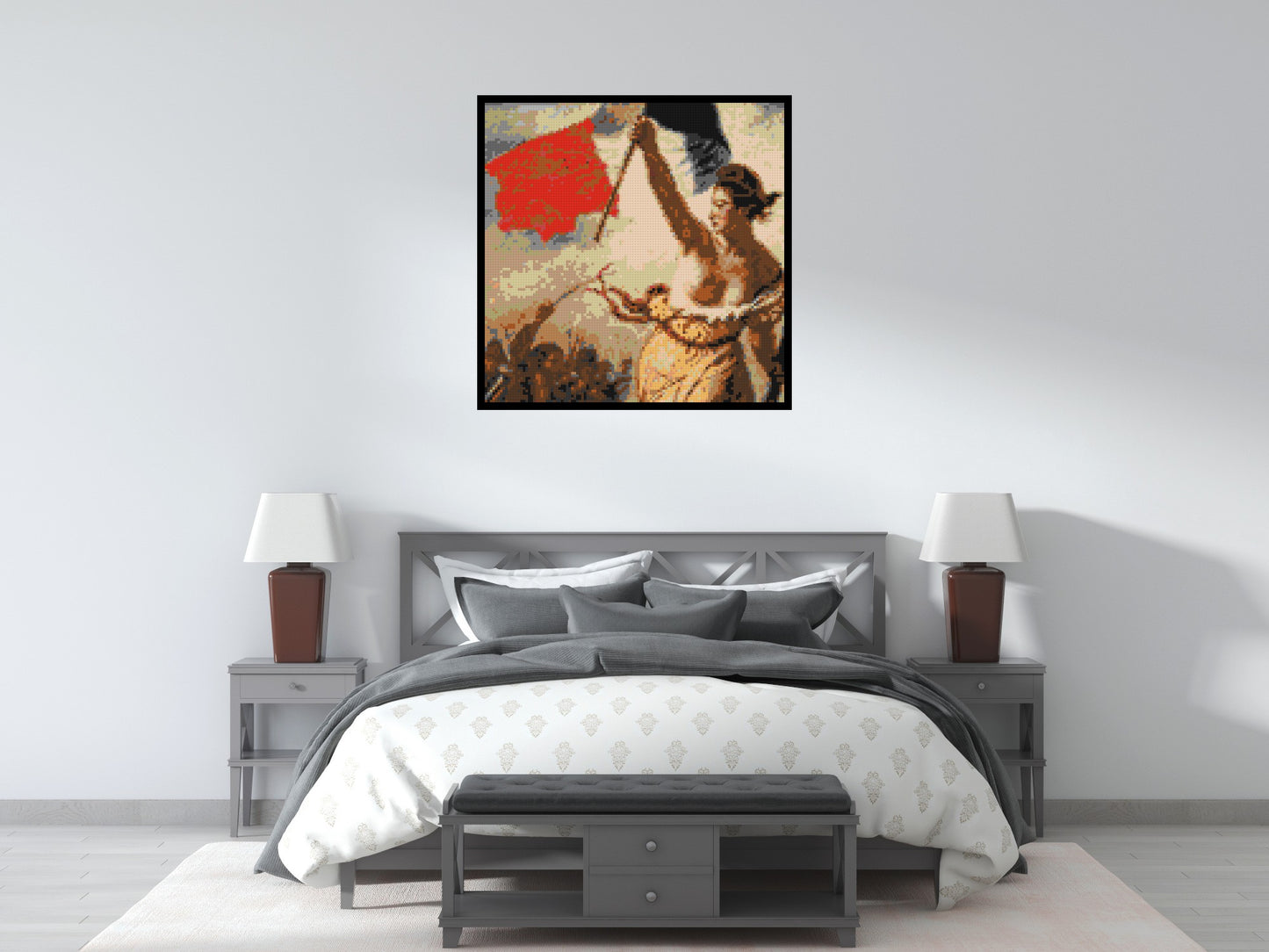 Detail of Liberty Leading The People by Eugène Delacroix - Brick Art Mosaic Kit 5x5 large