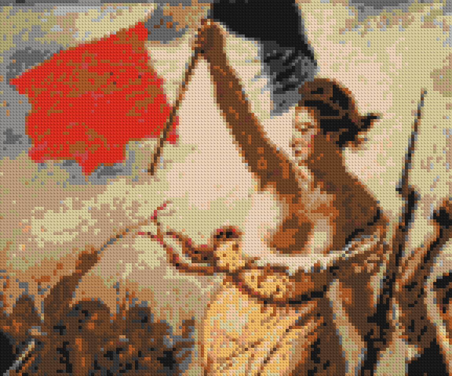 Detail of Liberty Leading The People by Eugène Delacroix - Brick Art Mosaic Kit 6x5 large