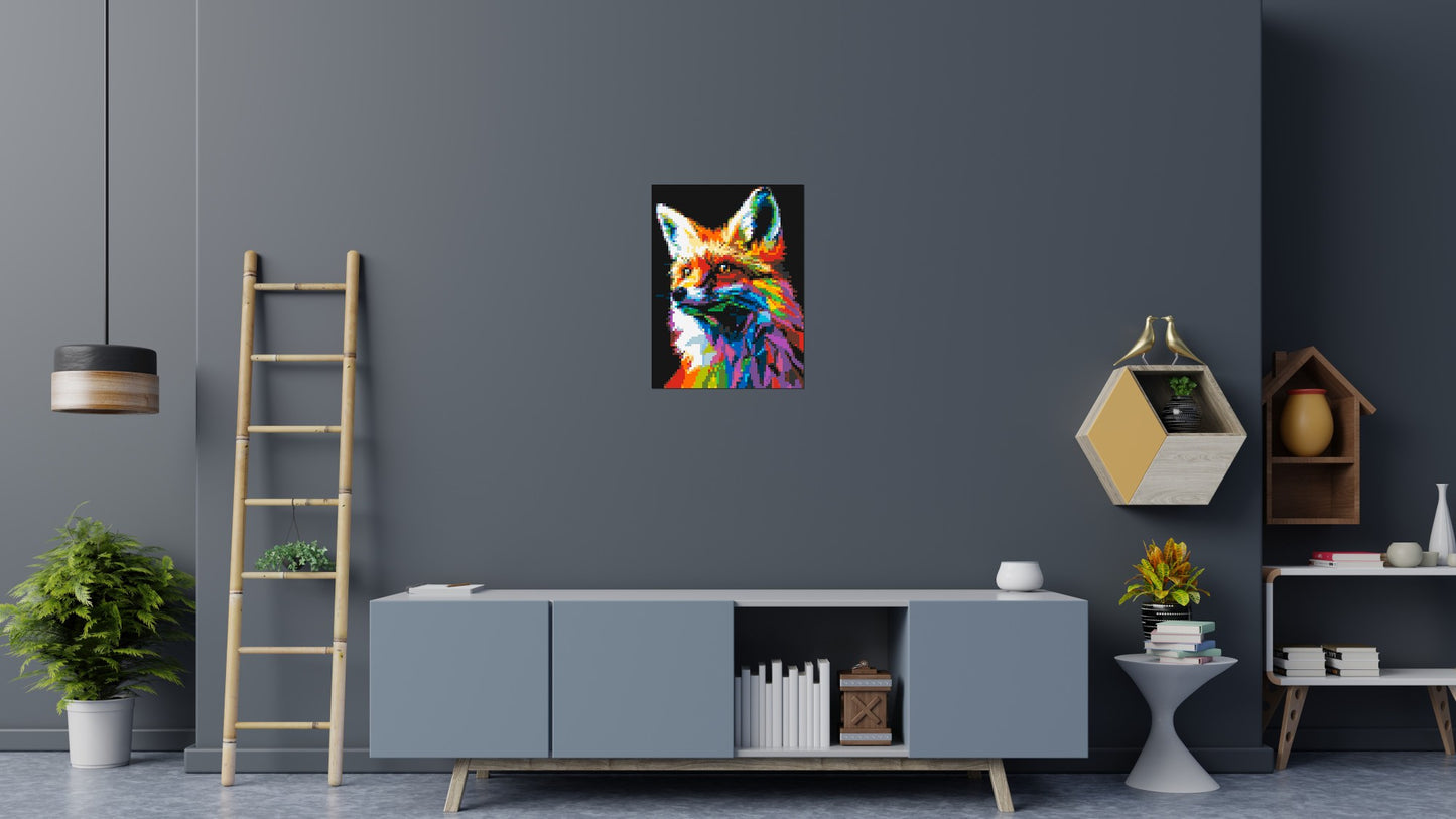 Fox Colourful Pop Art - Brick Art Mosaic Kit 3x4 large