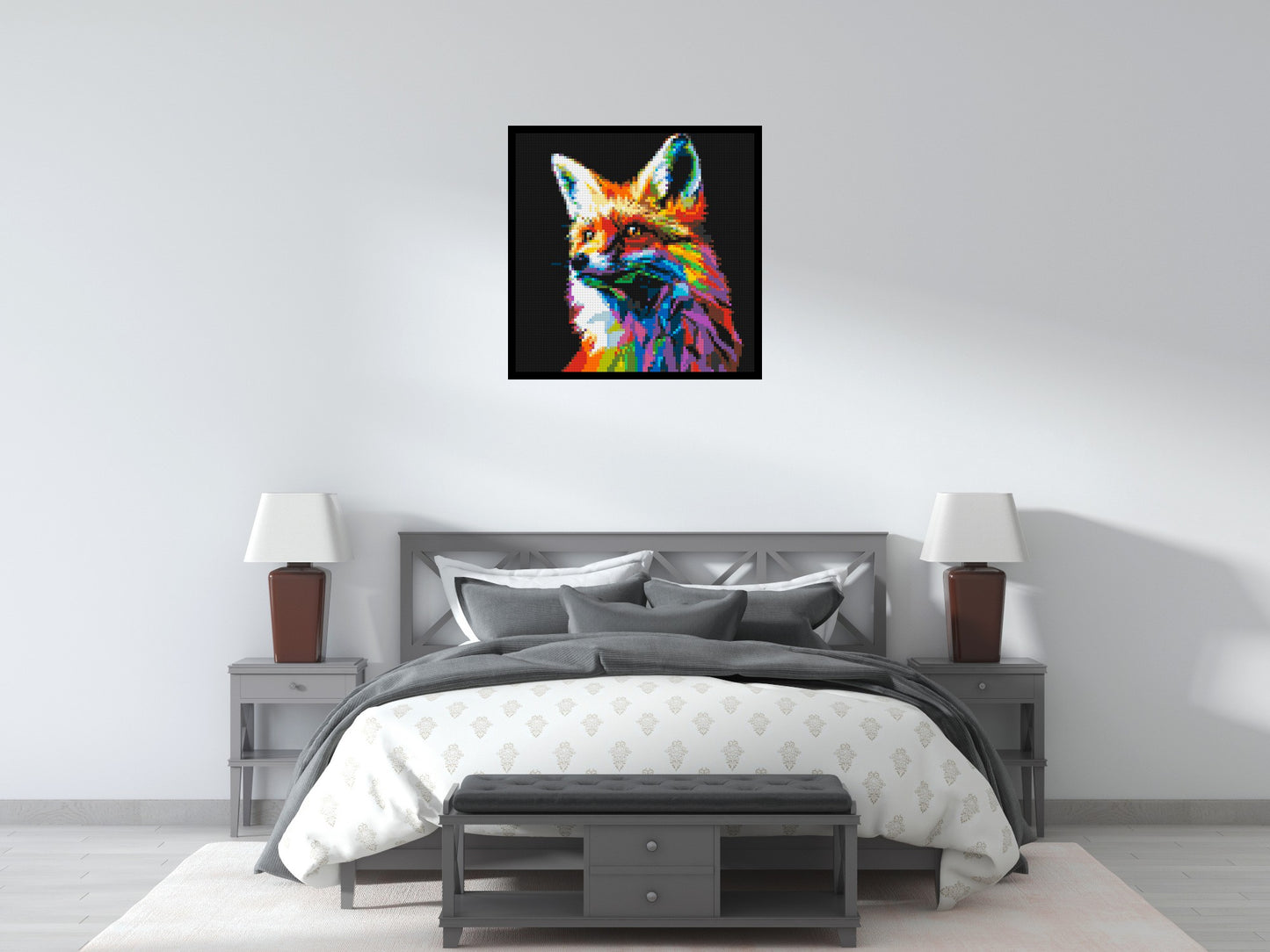 Fox Colourful Pop Art - Brick Art Mosaic Kit 4x4 large