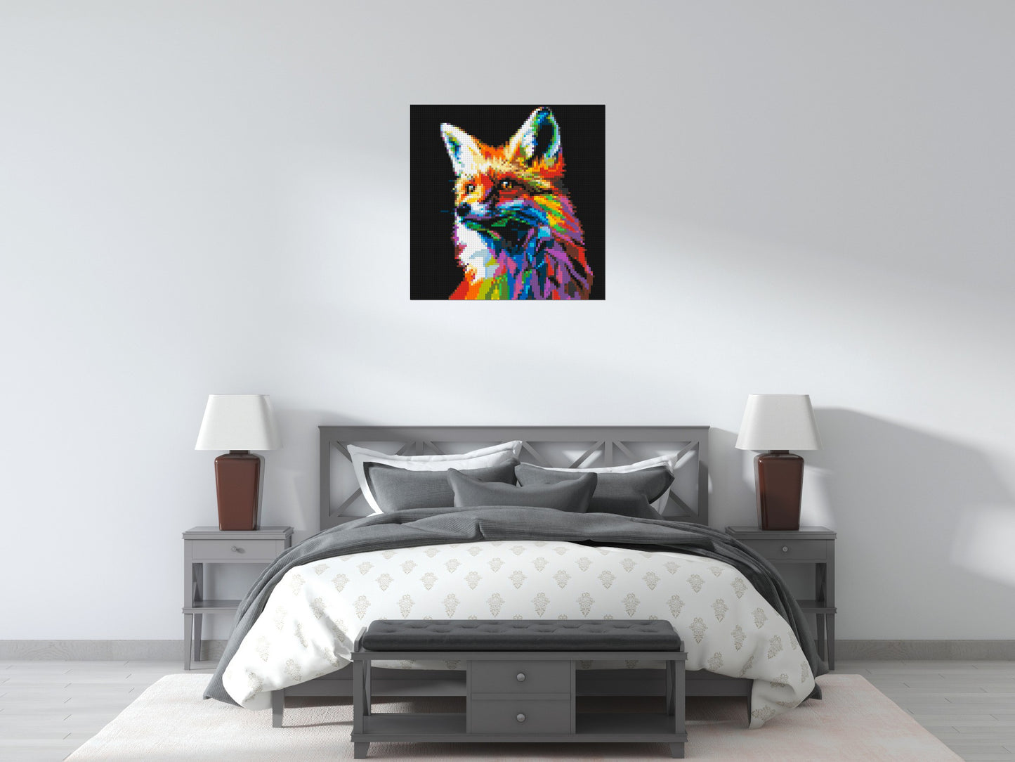 Fox Colourful Pop Art - Brick Art Mosaic Kit 4x4 large