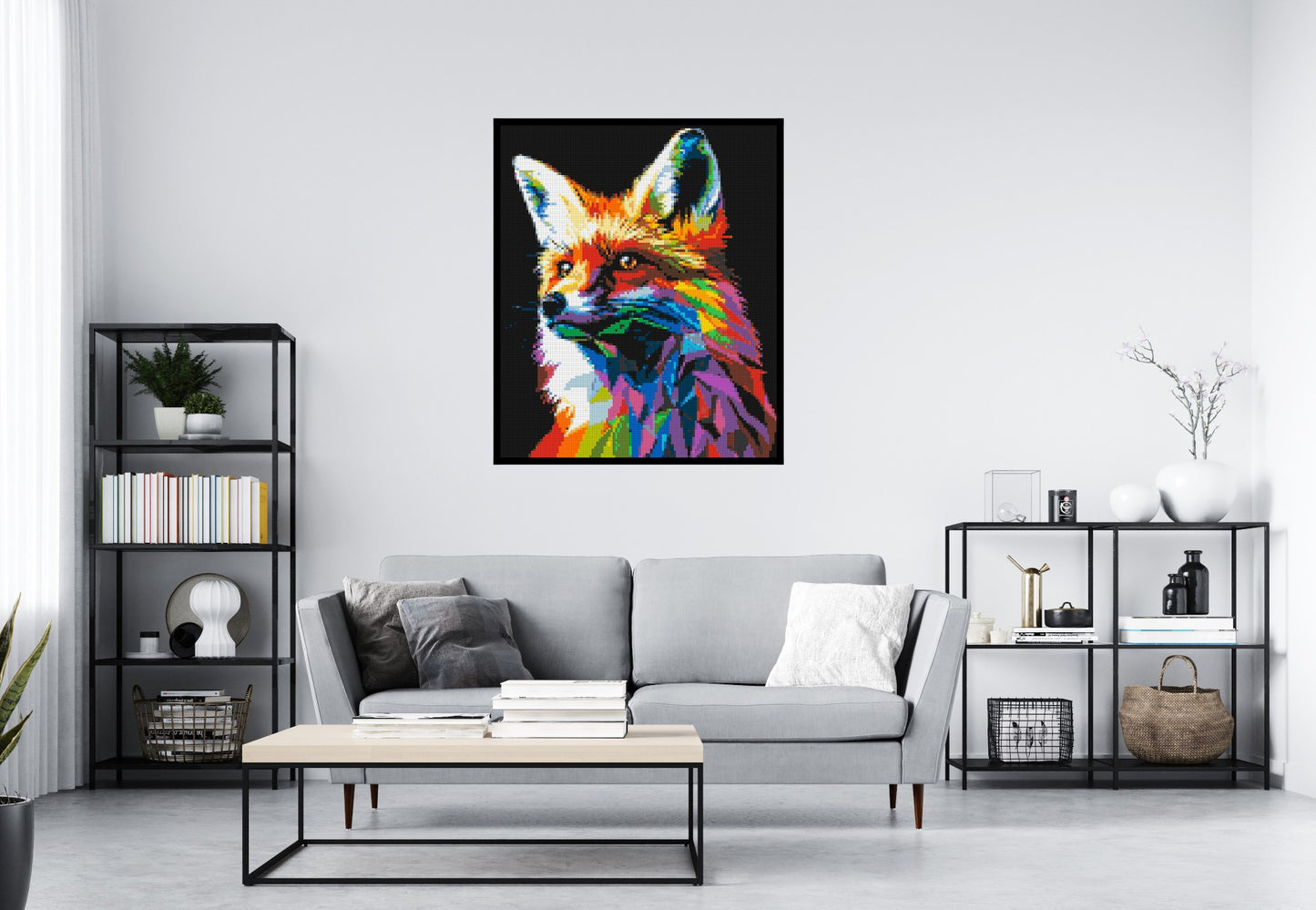Fox Colourful Pop Art - Brick Art Mosaic Kit 5x6 large