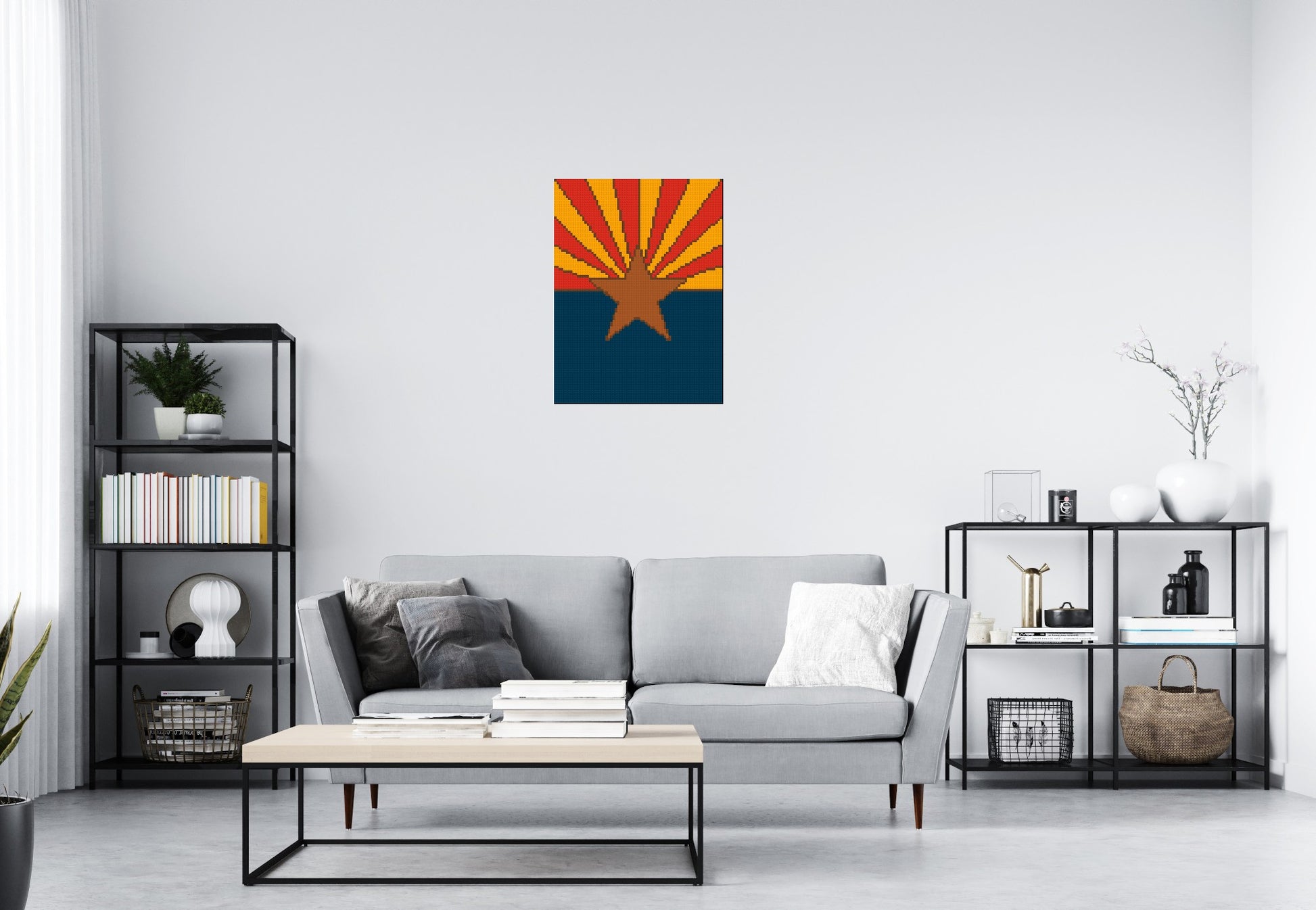 Arzona State Flag - Brick Art Mosaic Kit 3x4 scene